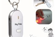 Keychain Locator, Voice Control Anti-lost Device Whistle Key Finder Keychain Tracer(White)