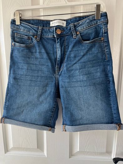New Encuentro Mid Blue Denim Stretch Shorts - Size 10/12 / EU38