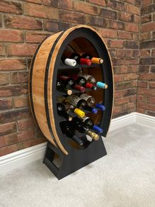 Barrel Style Wine Rack 14 Bottles Refinished