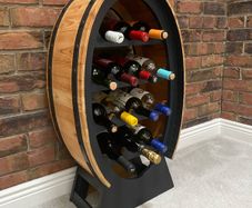 Barrel Style Wine Rack 14 Bottles Refinished