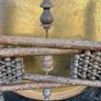 vintage Handcrafted Moroccan Brass Tray Table: Foldable Wooden Stand Image 5