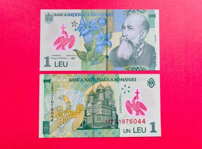 Romania. 1Leu  2012. Pick  117k. Polymer  Plastic.  Uncirculated )