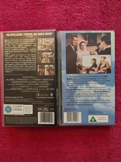 Videos "Michael Collins" and "The Quiet Man".  Near mint condition