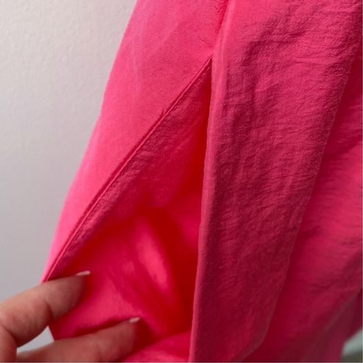 COS Pink Racer Neck Midi Shift Dress with Pockets