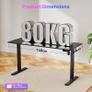 140 x 60 cm Standing Desk Electric Height Adjustable with 2 Hooks Computer 4 Memory Heights and Splice Board Ergonomic Sit Stand Table for Home Office Black Image 3