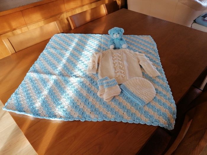 Baby Boy REDUCED Hand Knit Gift Set