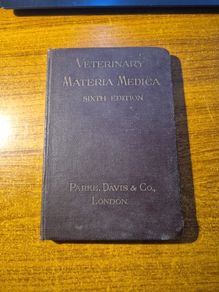 Vintage Find, 1928. Veterinary Materia Medica 6th Ed. Park, Davis and Company.