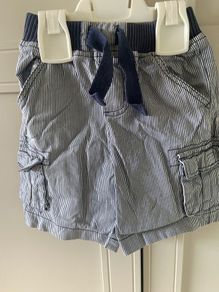 Striped navy & white shorts 18-24 months