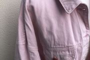 Misguided Pink Denim Crop Jacket Size 16 XL oversized