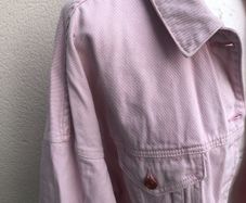 Misguided Pink Denim Crop Jacket Size 16 XL oversized