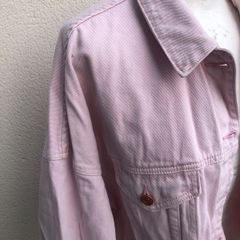 Misguided Pink Denim Crop Jacket Size 16 XL oversized