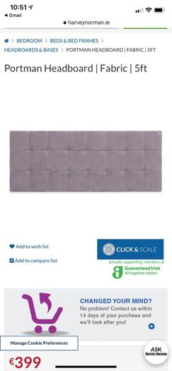 King size bed and mattress Harvey Norman