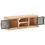 TV Cabinet with Steel Doors 120x30x40cm Solid Mango Wood Image 2