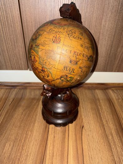 Vintage Wooden Desk Globe