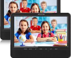 10.1'' Dual Screen Portable DVD Player for Car with Built-in 5 Hours Rechargeable Battery, Twin Screen for Kids Support USB&SD Slot (FREE SHIPPING)