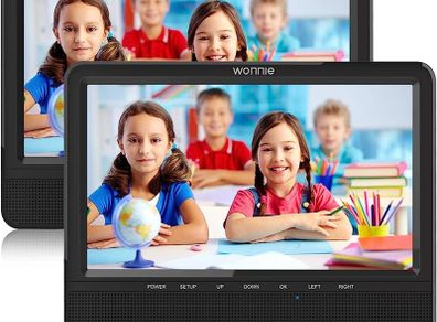 10.1'' Dual Screen Portable DVD Player for Car with Built-in 5 Hours Rechargeable Battery, Twin Screen for Kids Support USB&SD Slot (FREE SHIPPING)