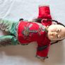 FIGURINE - RARE 1920s Door of Hope Mission Dolls Shanghai - SET OF 4 - 10 inch / 25cm - Pear Wood - Family Set Image 9