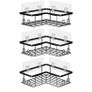 Shower Caddy, Black, 3-Pack | Rustproof, No Drilling, Bathroom Shelf, With Hooks Image 2