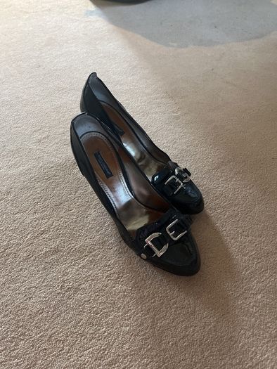 D&G high heel black patent shoes