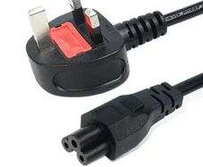 1.5M IEC Mains UK 3 Pin Power Lead Black (3 Round Pin)