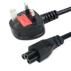 1.5M IEC Mains UK 3 Pin Power Lead Black (3 Round Pin)