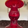 Uber Retro Mid Century Heavy Ruby Red Vase Image 10
