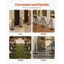 6 Pcs Crowd Control Barrier with 4 Black Velvet Ropes, 5 ft Stainless Steel Stanchion Post Queue with Sand Injection Hollow Base for Theater, Party, Wedding, Exhibition, Black Image 2