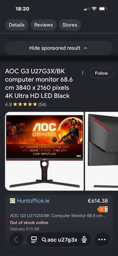 AOC 4k 160hz mini led pro gaming monitor