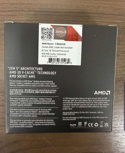 Amd Ryzen 7 9800x3d New