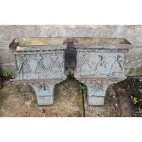 Pair of Cast Iron Hoppers KAS1137