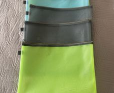 Mesh multi-coloured zip folders