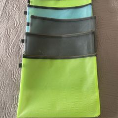 Mesh multi-coloured zip folders