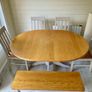 Dining Table, 4 x chairs and Bench. Solid Oak. Image 4