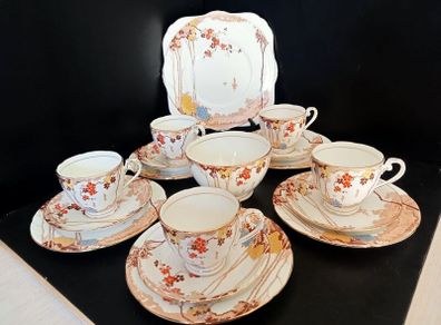 Rare Vintage Royal Grafton Bone China "Arcadia" Tea Set