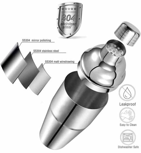 Cocktail Set,14 Piece Cocktail Making Set for Drink Mixing, Stainless Steel Bar Tool Kits with 750ml Cocktail Shaker