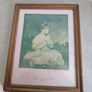 RARE FIND OLD ANTIQUE Classic in Vintage Wooden and Gilded Plaster Traditional Little Girl Portrait Print Frame Art French Country Girl. Image 6