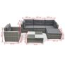 6 Piece Garden Lounge Set with Cushions Poly Rattan Grey Image 6