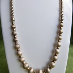 Vintage, Women's Sterling Silver 925 Bead Necklace. length 18,5" - 23,9g