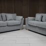 Emme Grey & Beige Fabric Sofa Set Image 2