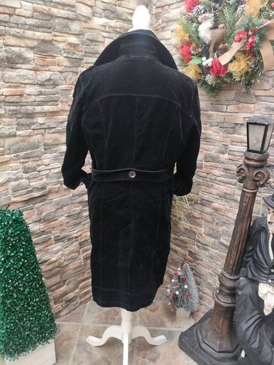 Steilmann black corduroy overcoat size 12 Postage included