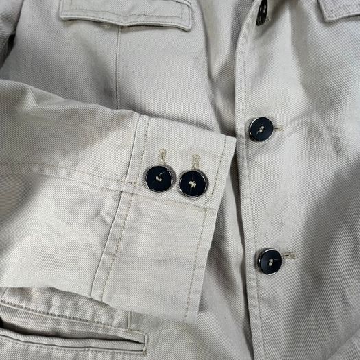 Zara Man Utility Blazer Jacket 48 Beige - Linen Blend- Military Chore Style