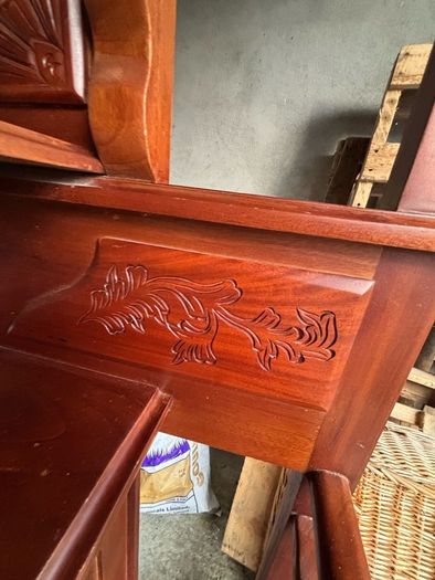 Vintage Mahogany Hall Stand with Mirror & Hooks