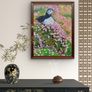 Puffin and Sea Pinks | oil painting | framed Image 7