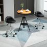 Set of 2 360 swivel rolling stools, seat adjustable 47-62H cm, chrome steel black synthetic upholstery Image 7