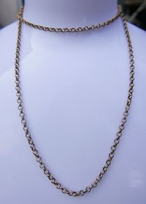Vintage 9 Ct Yellow Gold 375 Belcher Link Chain Necklace 20" Long 6,30g