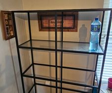 Shelve with glass panels