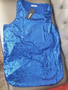 Blue sparkle XL sleeveless top 14