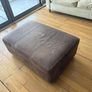Brown Leather Couch and Footstool Image 4