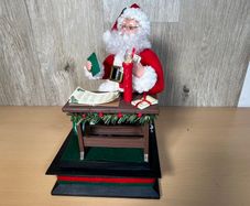 Vintage Holiday Creations Santa Claus Musical With Illuminated Candle - 1993