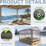 Clear Tarpaulin Waterproof Heavy Duty 2m / 4m Transparent Tarpaulin with Eyelets Tear Resistant 420 g/m PVC Clear Tarp for Gazebo Balcony Rabbit Hutch Greenhouse Chicken Coop Balcony Outdoor Image 3